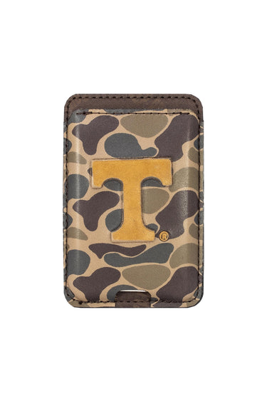 Tennessee Vols Magnetic Phone Card Holder – Brown Burnished Leather or Old School Camo