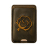 Cotton Boll Magnetic Phone Card Holder – Brown Burnished Leather or Old School Camo