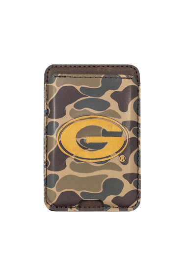 Georgia Bulldogs Magnetic Phone Card Holder – Brown Burnished Leather or Old School Camo