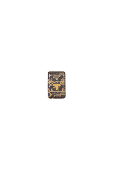 Texas Longhorns Magnetic Phone Card Holder – Brown Burnished Leather or Old School Camo
