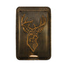 Buck Magnetic Phone Card Holder – Brown Burnished Leather or Old School Camo