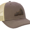 Virginia Map Leather Patch Trucker Hat. Burnished Full Grain Leather. Snapback Trucker Hat. Richardson 112 Cap. VA State Headwear.