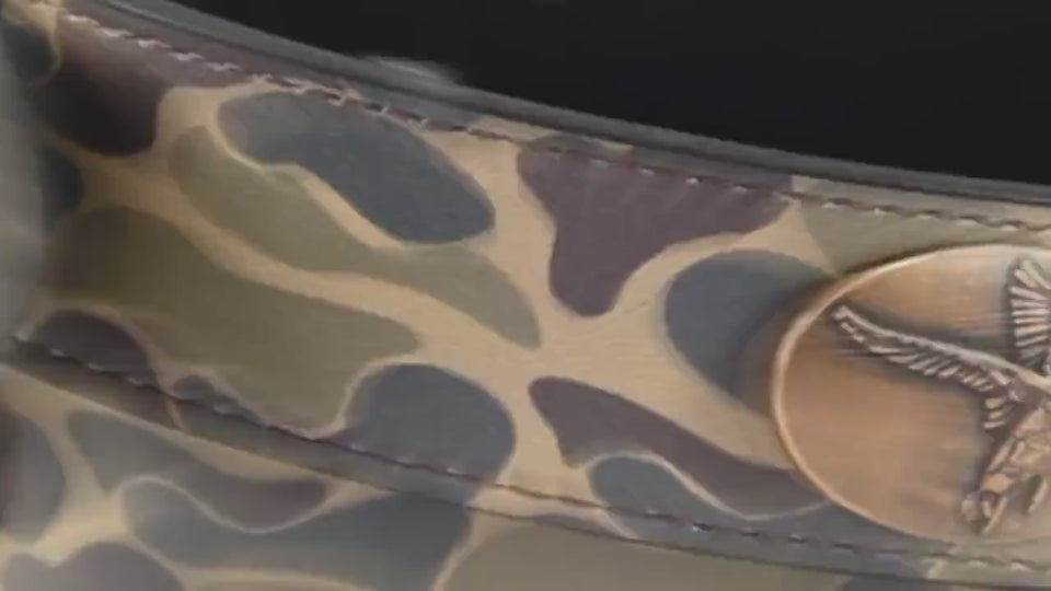 Lab Old School Camo Leather Belt - Antique Copper Logo