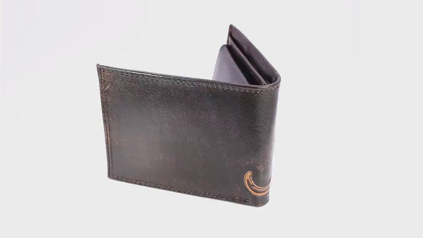 Oklahoma State Cowboys Burnished Bifold Leather Wallet.