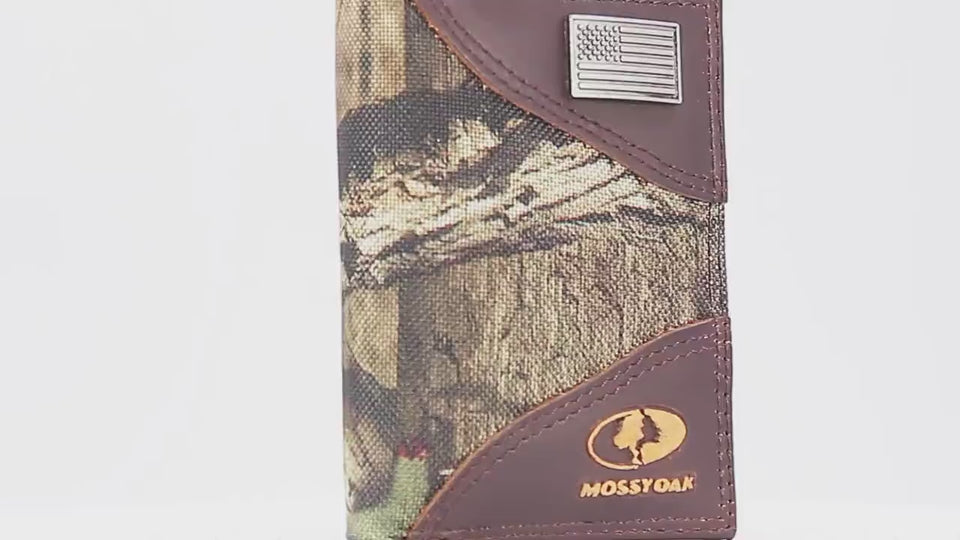Alabama Big Al Tide Mossy Oak Wallets. Bifold Pass-case. Classic Trifold. Tall Secretary. Mossy Oak Break-up Pattern. Leather Nylon Combo.